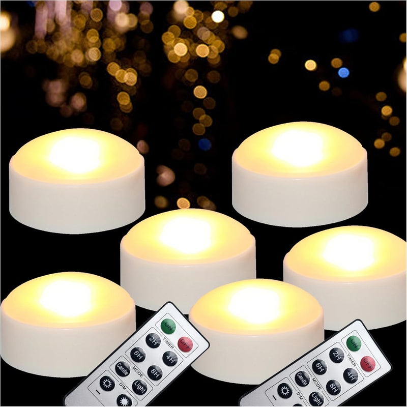 QIDEA Halloween LED Pumpkin Lights with Remote and Timer, Battery Operated Jack-O-Lantern, Bright Flickering Flameless Candles for Pumpkin Decor, Halloween Party Decorations, White, 6 Pack - Image 1